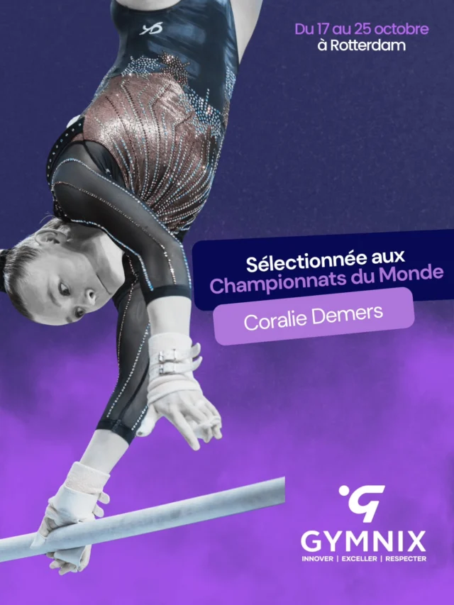 Coralie Demers sélectionnée au sein de l'équipe canadienne pour les Championnats du monde 2026 !

C'est avec une immense fierté que le club Gymnix annonce la sélection de Coralie Demers au sein de l'équipe canadienne de gymnastique artistique féminine qui prendra part aux Championnats du monde, du 17 au 25 octobre à Rotterdam, aux Pays-Bas.

Cette sélection est historique pour le club : il s'agit de la 24e participation d'une athlète Gymnix aux Championnats du monde, et Coralie devient la 13e gymnaste Gymnix à porter les couleurs du Canada sur cette scène. Elle rejoint ainsi une lignée d'athlètes qui ont marqué l'histoire du club, de Carmen Alie en 1978 jusqu'à Aurélie Tran en 2023.

Cette réussite est aussi celle de toute une équipe d'entraîneurs. Merci à Quentin Midrouillet, Francine Bouffard et Pierre Privé pour leur engagement, leur expertise et les innombrables heures passées au gymnase aux côtés de Coralie. Leur travail rigoureux et leur bienveillance ont été déterminants dans ce parcours, et Pierre l'accompagnera à Rotterdam à titre d'entraîneur personnel. Un immense merci également à toutes les personnes qui travaillent dans l'ombre : l'équipe de soutien intégré, le personnel, les membres du CA du club et, bien sûr, ses parents et sa famille, dont le soutien au quotidien rend un tel parcours possible.

Coralie fera équipe avec Ellie Black, Gabrielle Black, Lia-Monica Fontaine et Lia Redick.

Bravo Coralie, toute la communauté Gymnix est derrière toi ! On a hâte de te voir briller à Rotterdam.

#Gymnix #ÉquipeCanada #GymnastiqueArtistique #Championnatsdumonde2026